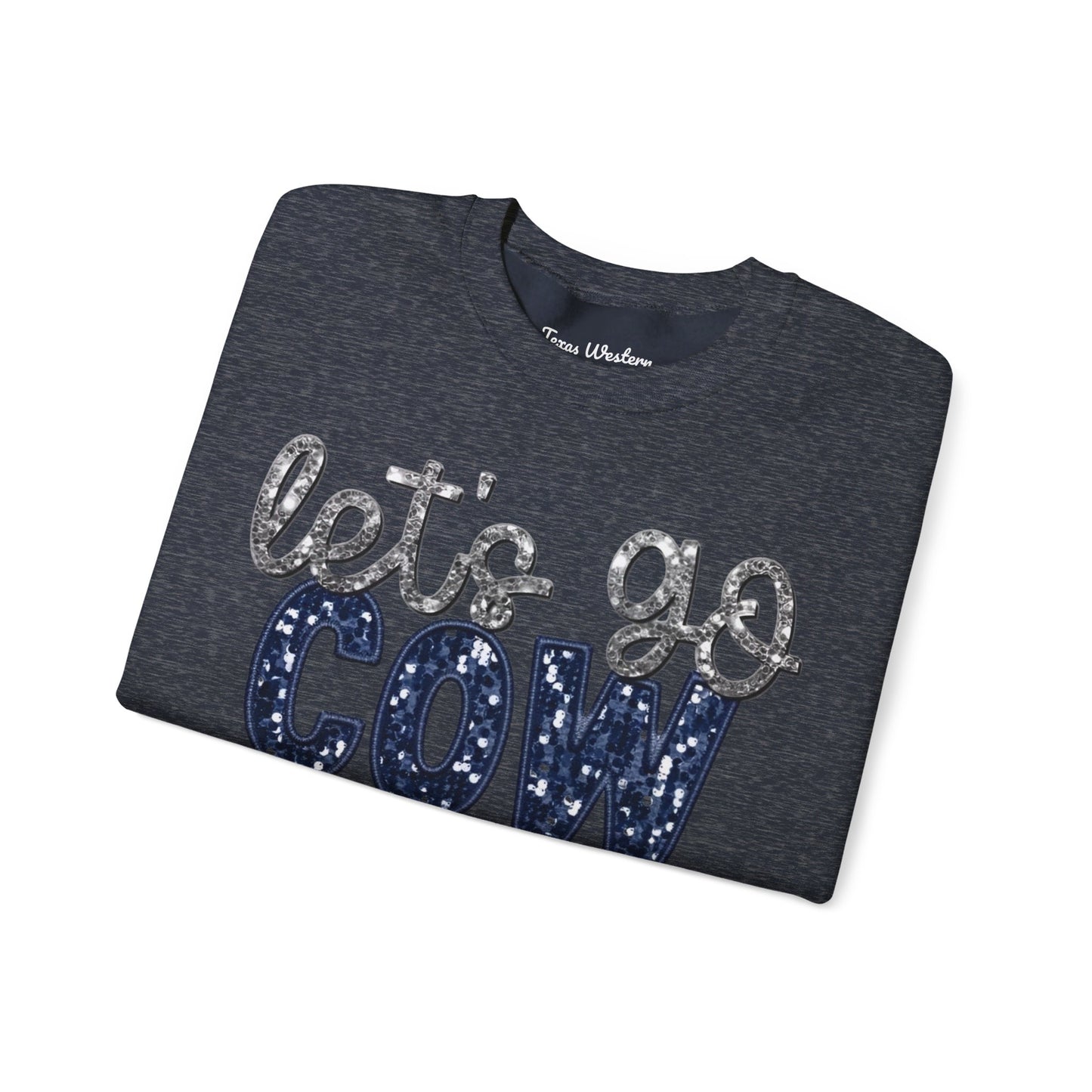 Let's Go Cowboys - Faux Sequins Crewneck - Gildan