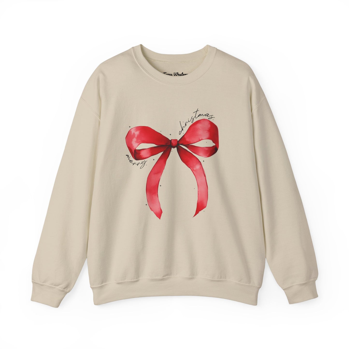 Merry Christmas Bow Crewneck - Gildan