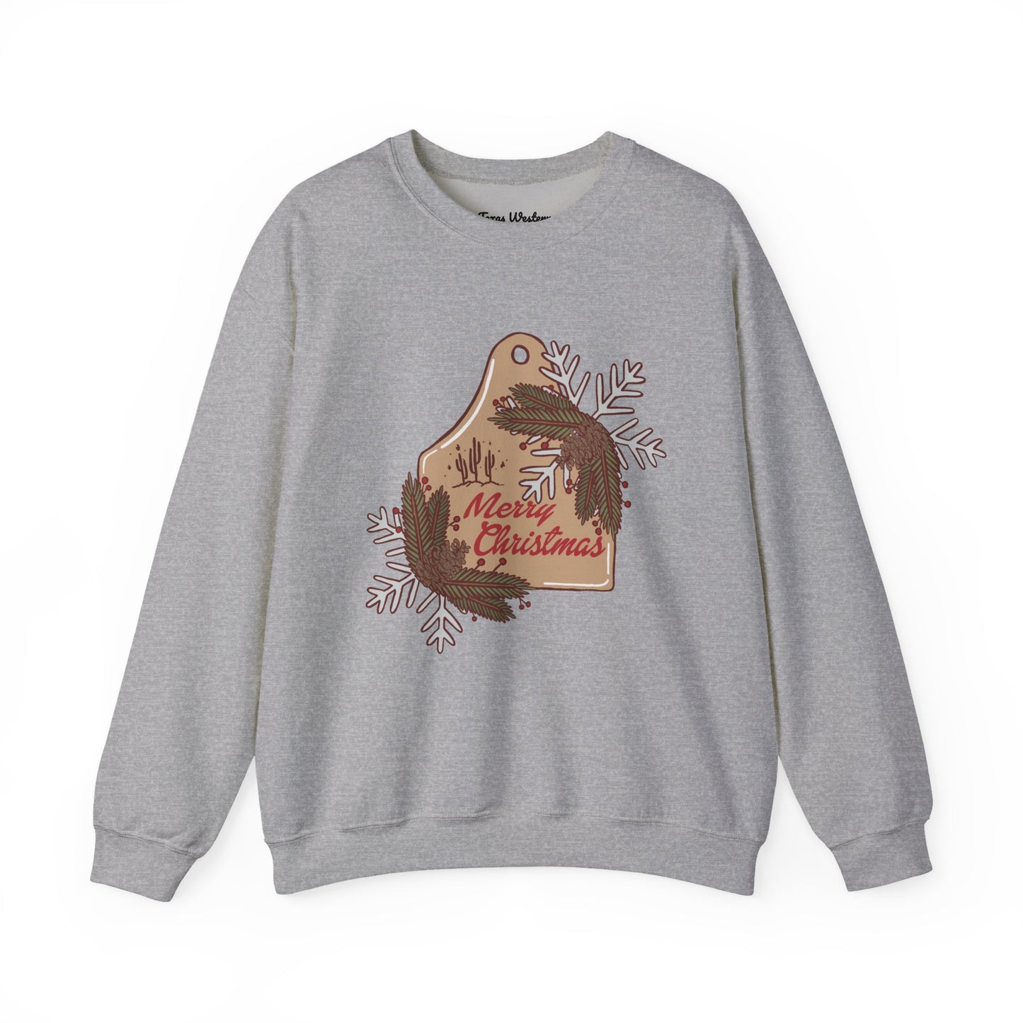 Christmas Cow Tag Crewneck - Gildan