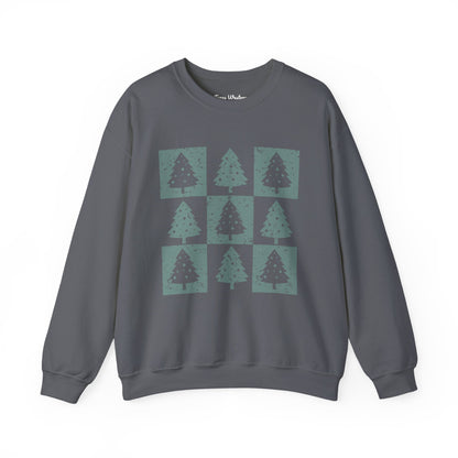 Checkered Christmas Tree Crewneck - Gildan