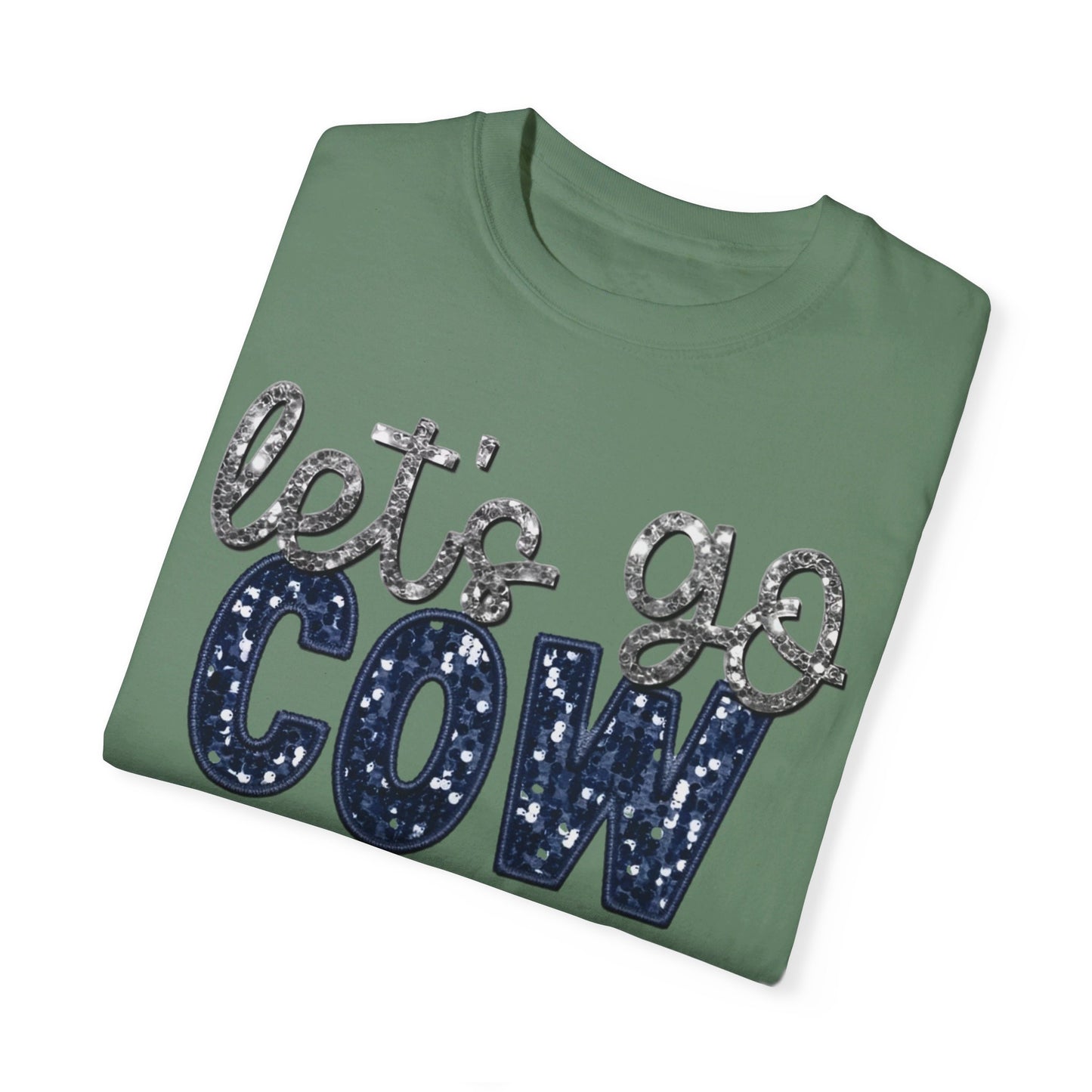 Let's Go Cowboys - Faux Sequin Tee - Comfort Colors