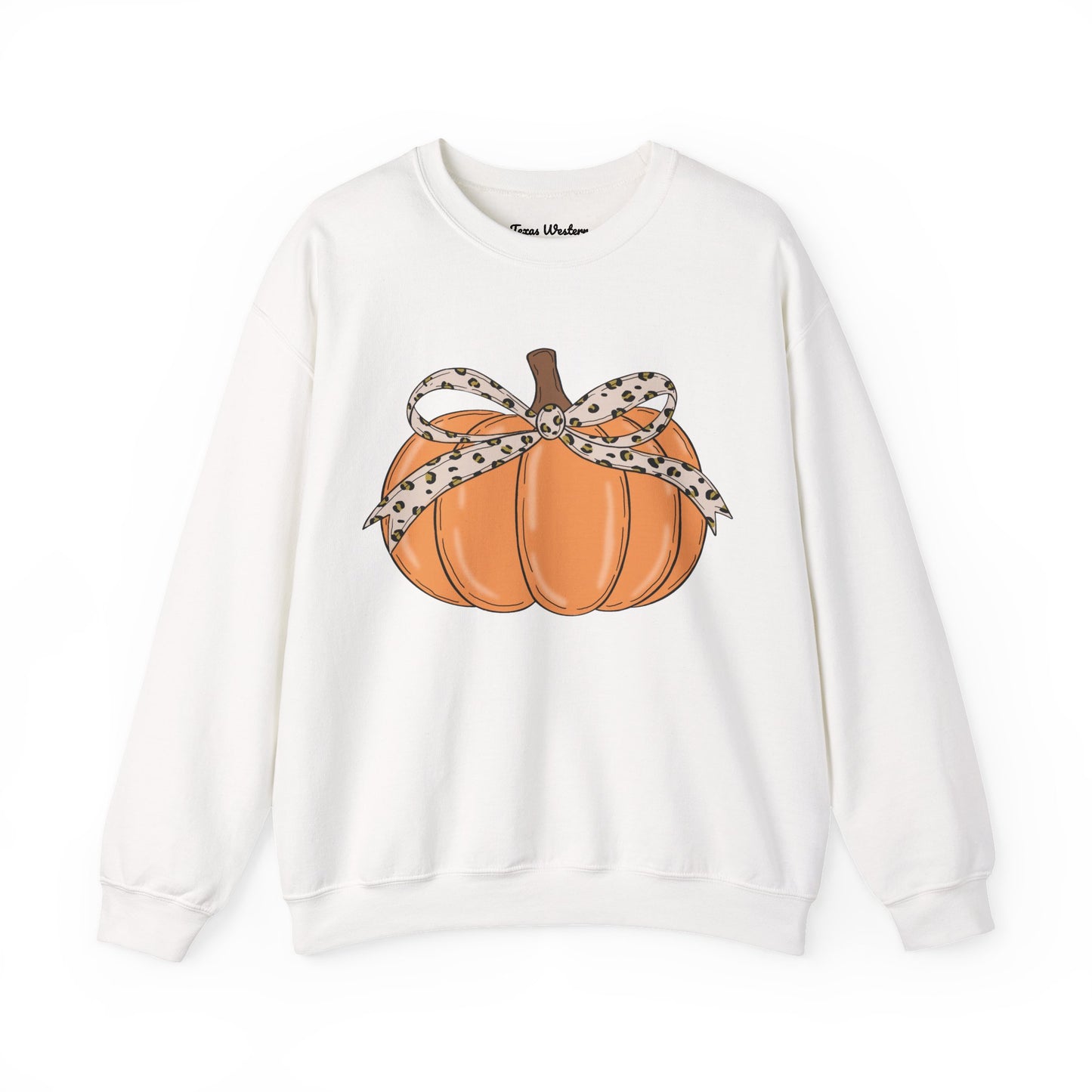 Cheetah Bow Pumpkin Crewneck - Gildan