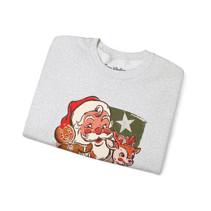 Vintage Christmas Collage Crewneck - Gildan