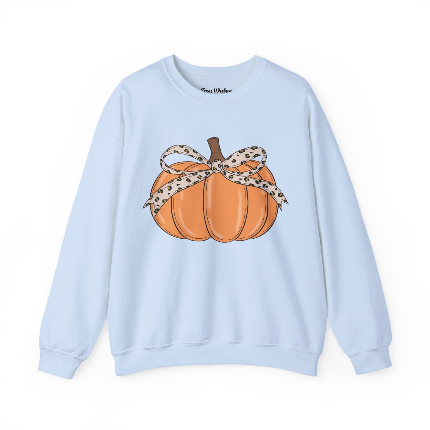 Cheetah Bow Pumpkin Crewneck - Gildan
