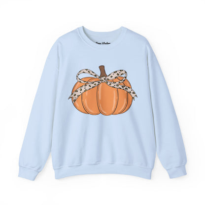 Cheetah Bow Pumpkin Crewneck - Gildan