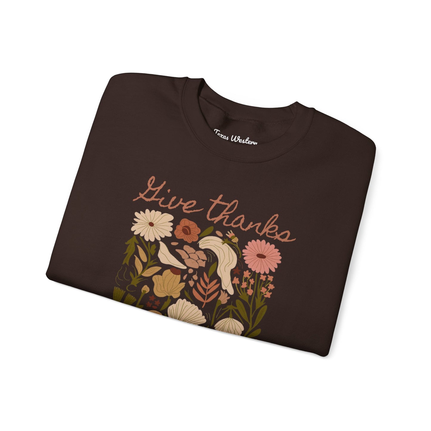 Give Thanks Boho Crewneck - Gildan