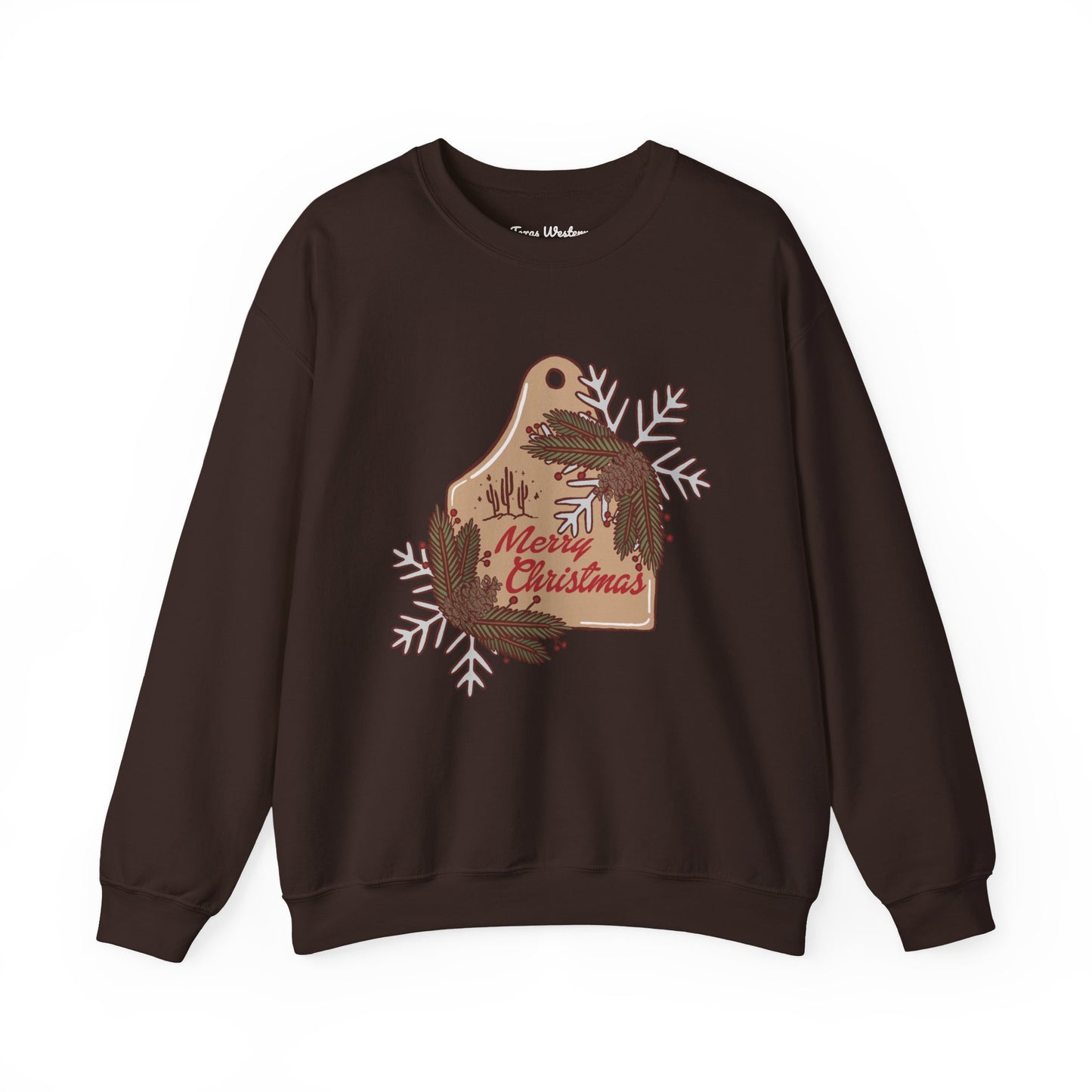 Christmas Cow Tag Crewneck - Gildan