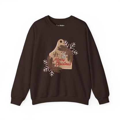 Christmas Cow Tag Crewneck - Gildan