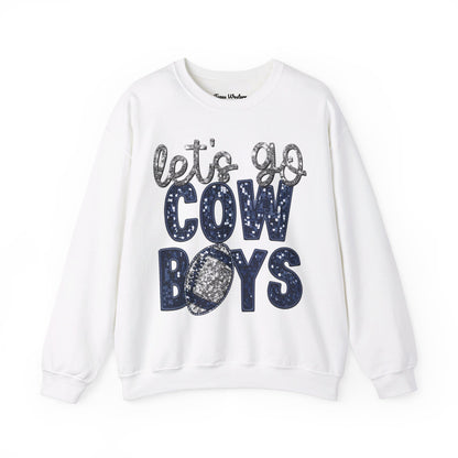 Let's Go Cowboys - Faux Sequins Crewneck - Gildan