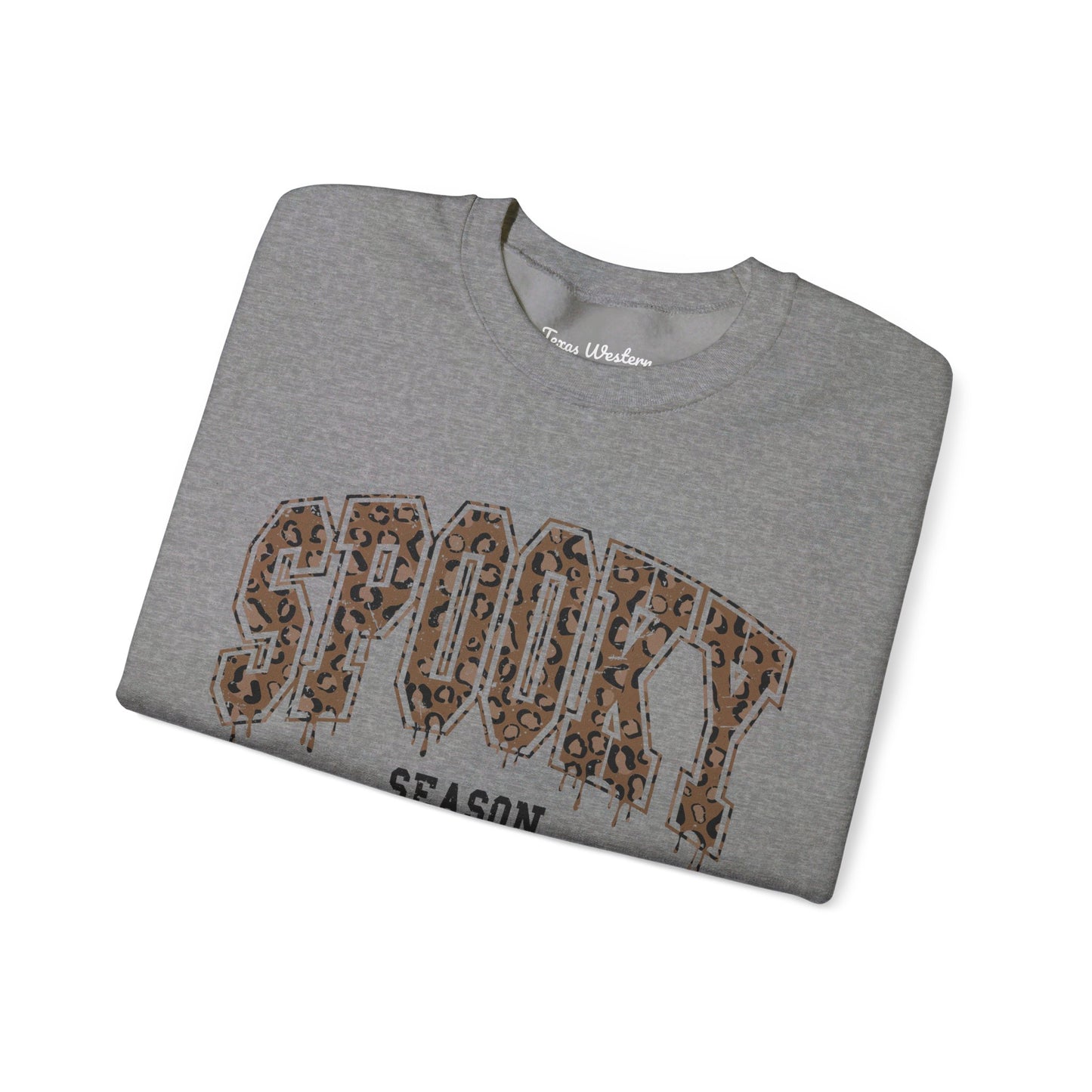 Spooky Season Brown Cheetah Crewneck - Gildan