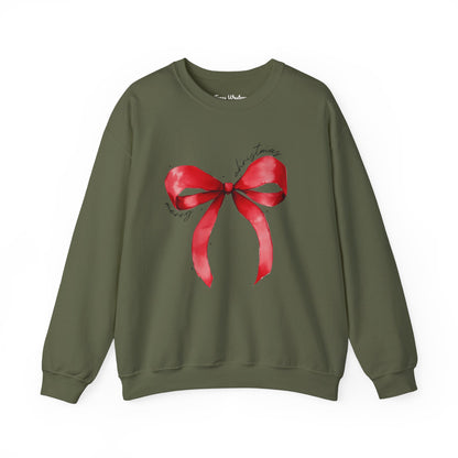 Merry Christmas Bow Crewneck - Gildan