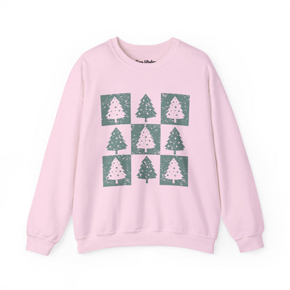 Checkered Christmas Tree Crewneck - Gildan