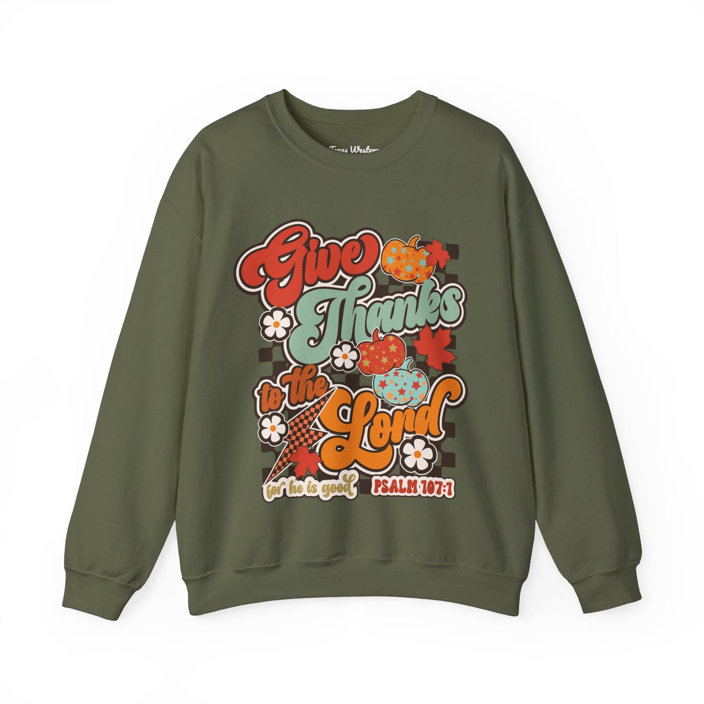 Give Thanks To The Lord - Red - Crewneck - Gildan
