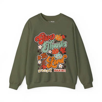 Give Thanks To The Lord - Red - Crewneck - Gildan