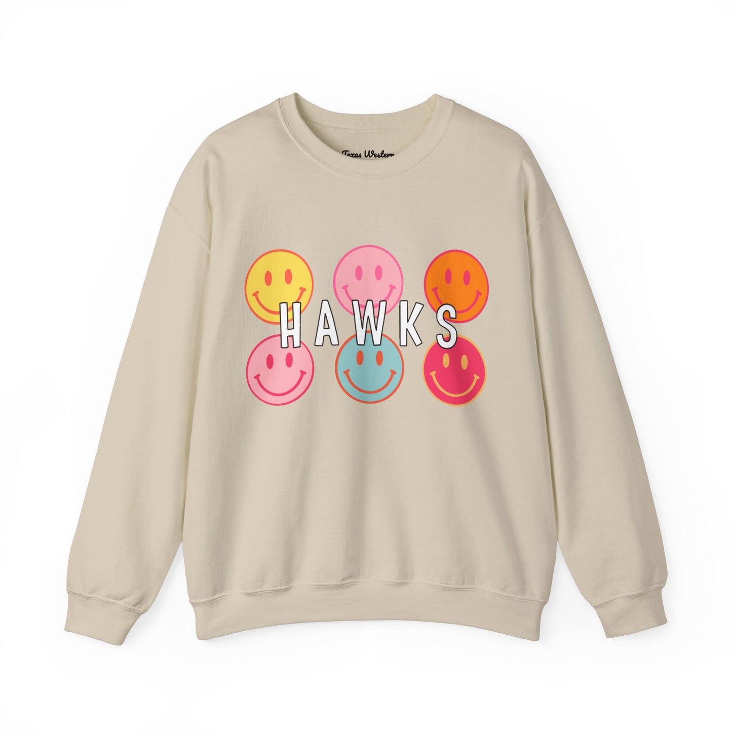 Hawks Smiley Crewneck - Gildan