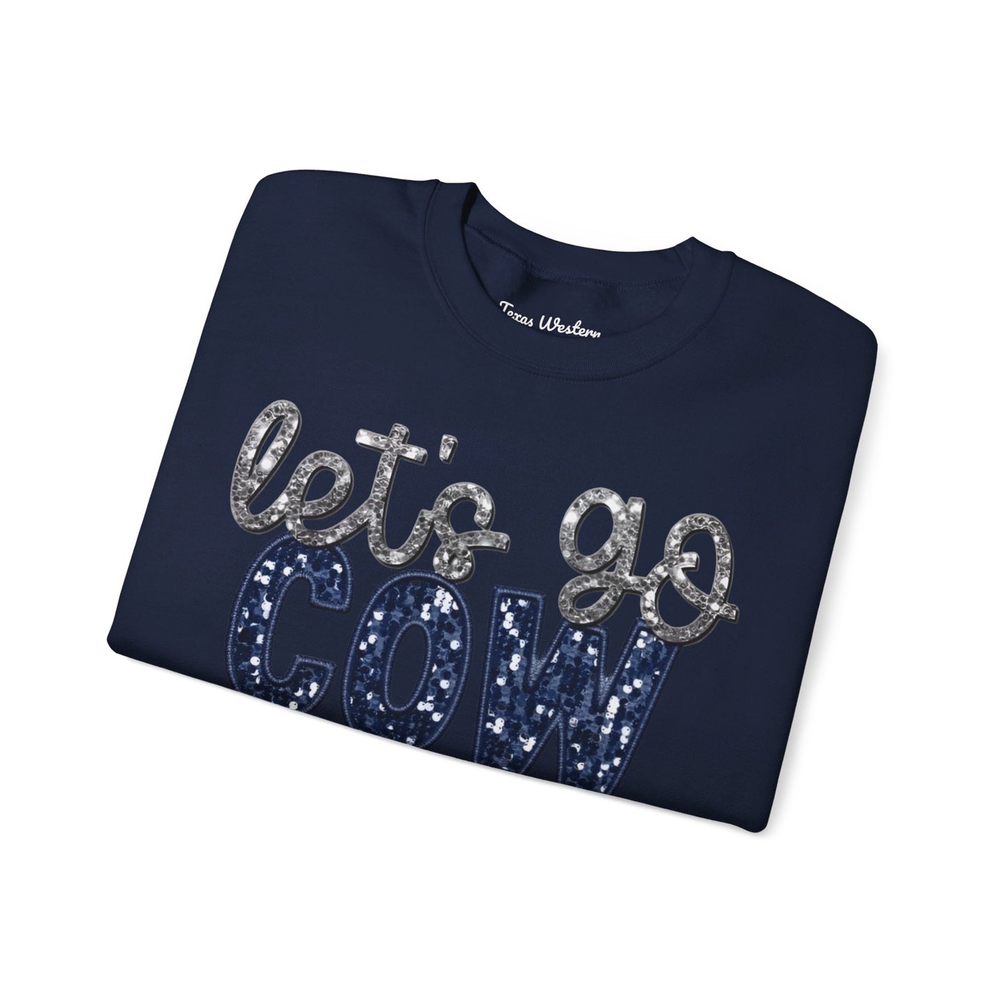 Let's Go Cowboys - Faux Sequins Crewneck - Gildan