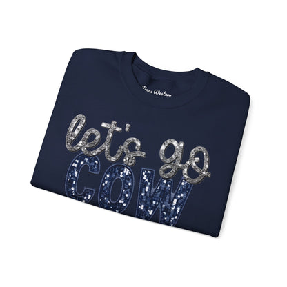 Let's Go Cowboys - Faux Sequins Crewneck - Gildan