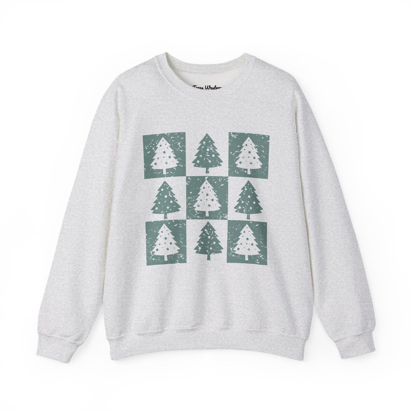 Checkered Christmas Tree Crewneck - Gildan