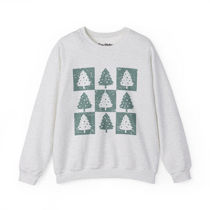 Checkered Christmas Tree Crewneck - Gildan