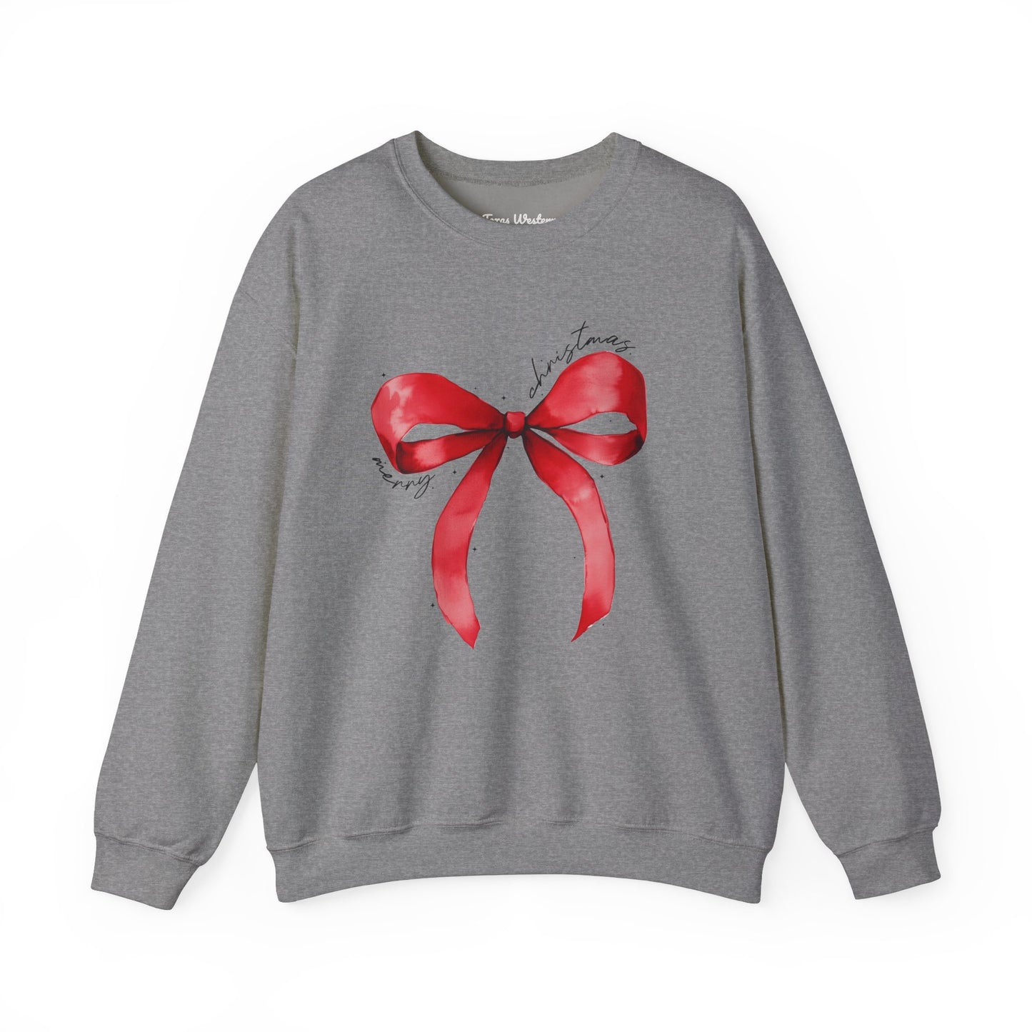 Merry Christmas Bow Crewneck - Gildan