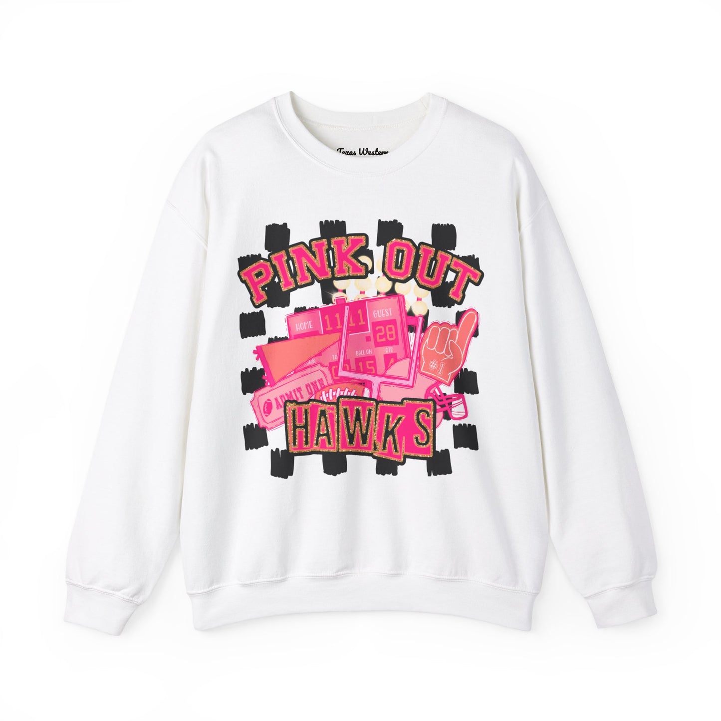 Pink Out Hawks Crewneck - Gildan
