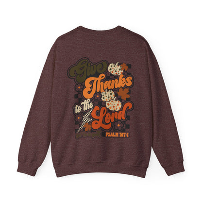 Give Thanks To The Lord Crewneck - Green - Gildan