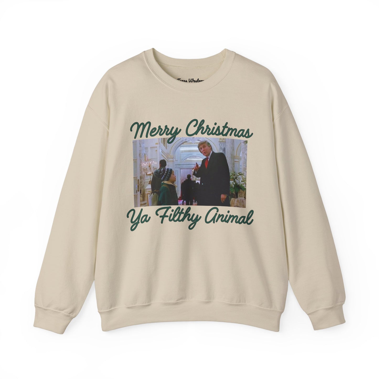 Merry Christmas Ya Filthy Animal Crewneck - Gildan