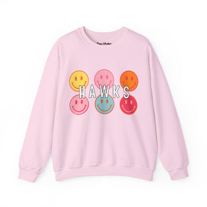 Hawks Smiley Crewneck - Gildan