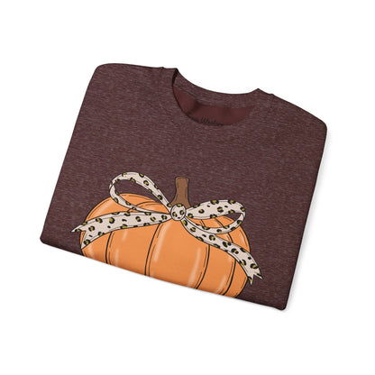 Cheetah Bow Pumpkin Crewneck - Gildan