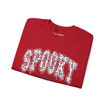 Spooky Season White Cheetah Crewneck - Gildan