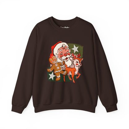 Vintage Christmas Collage Crewneck - Gildan