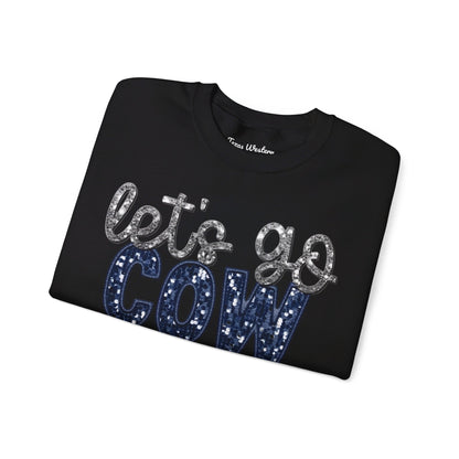 Let's Go Cowboys - Faux Sequins Crewneck - Gildan