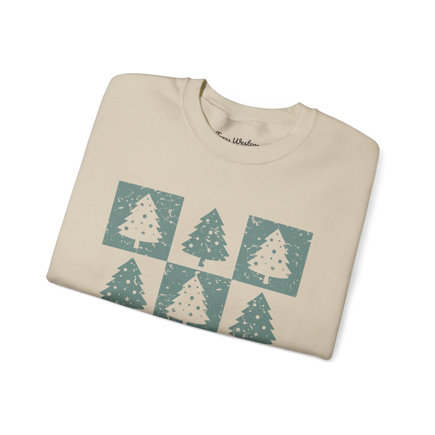 Checkered Christmas Tree Crewneck - Gildan