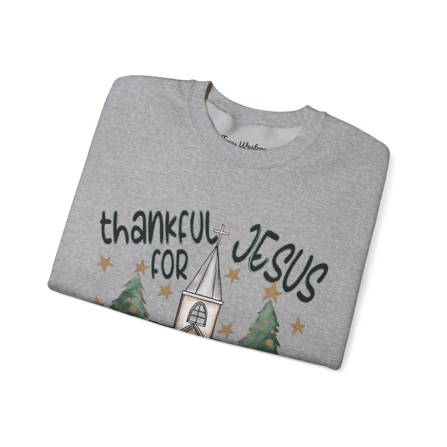 Thankful For Jesus Crewneck - Gildan