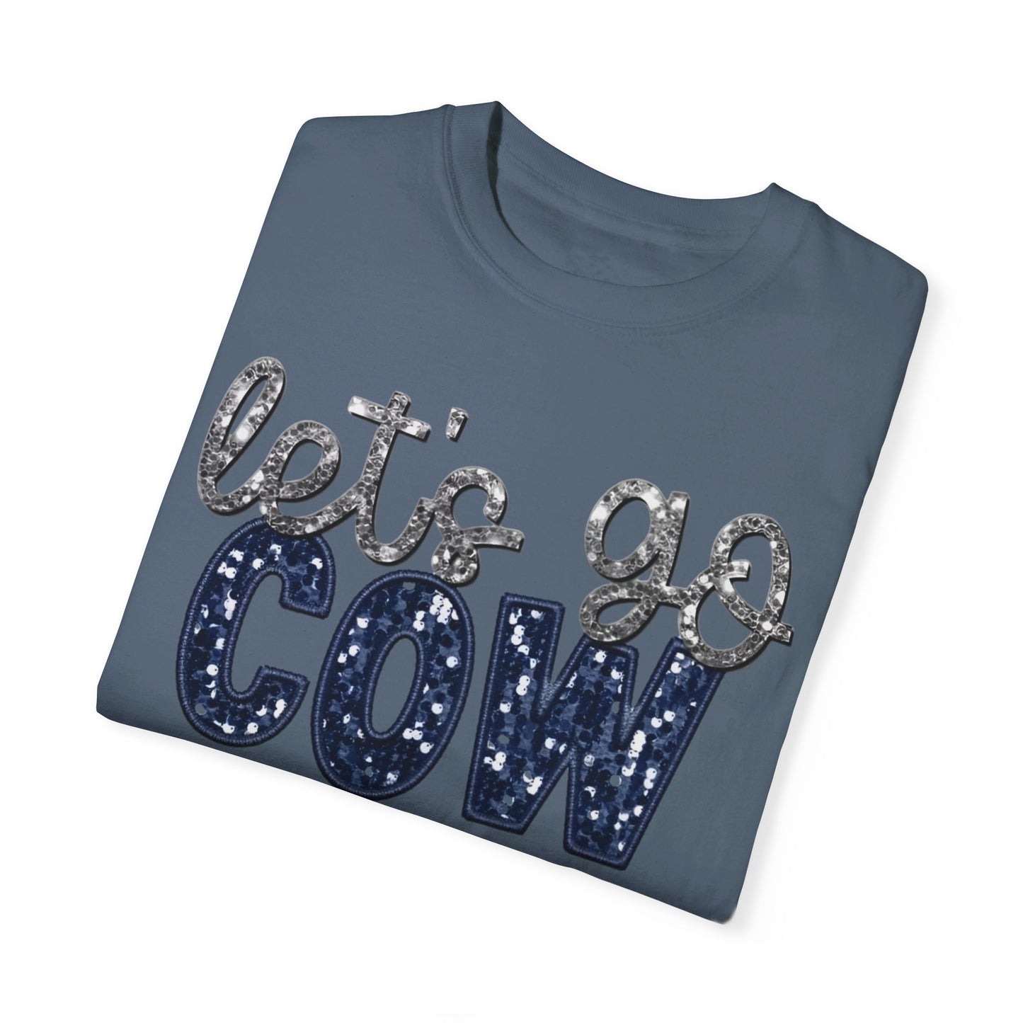 Let's Go Cowboys - Faux Sequin Tee - Comfort Colors