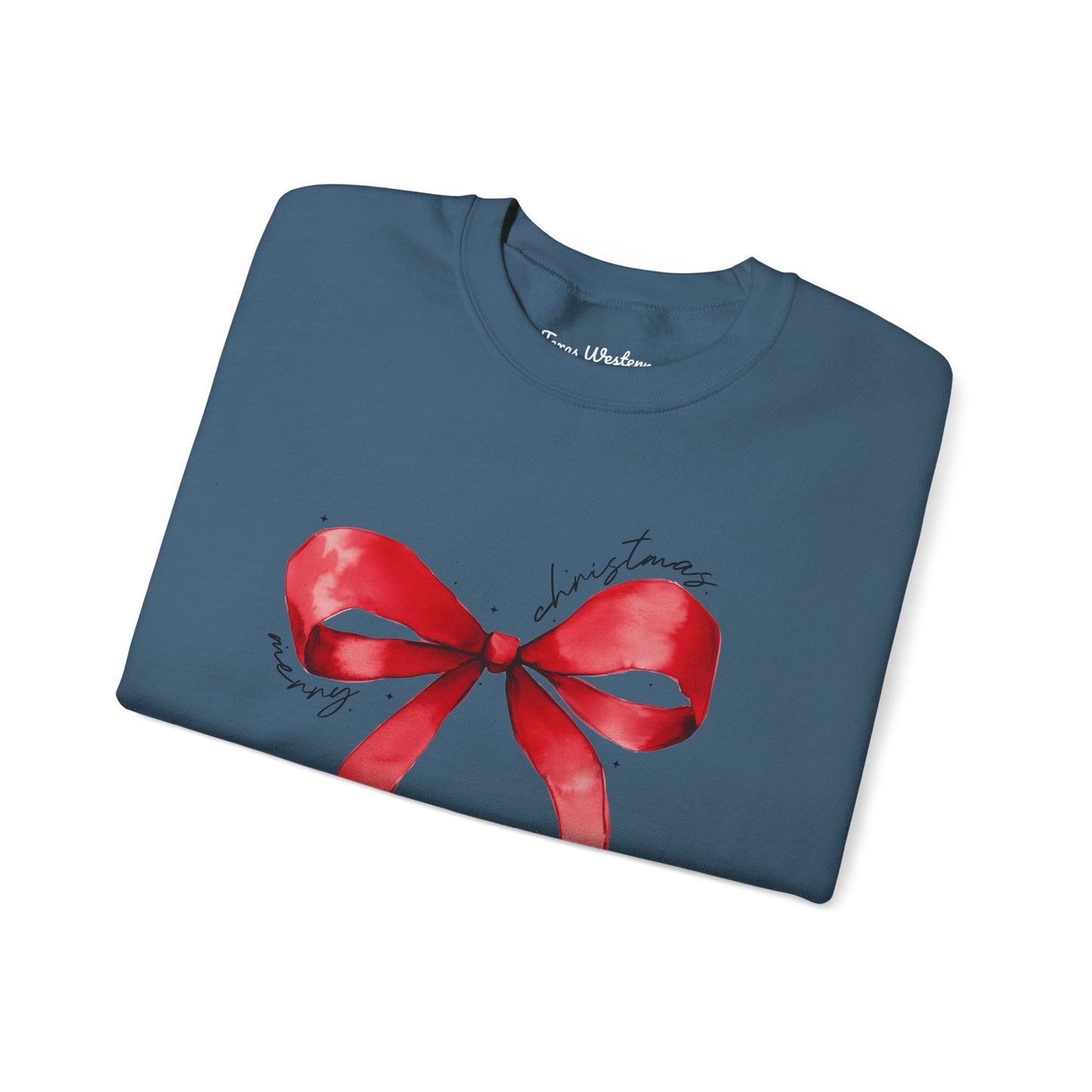 Merry Christmas Bow Crewneck - Gildan