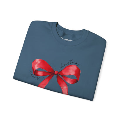 Merry Christmas Bow Crewneck - Gildan