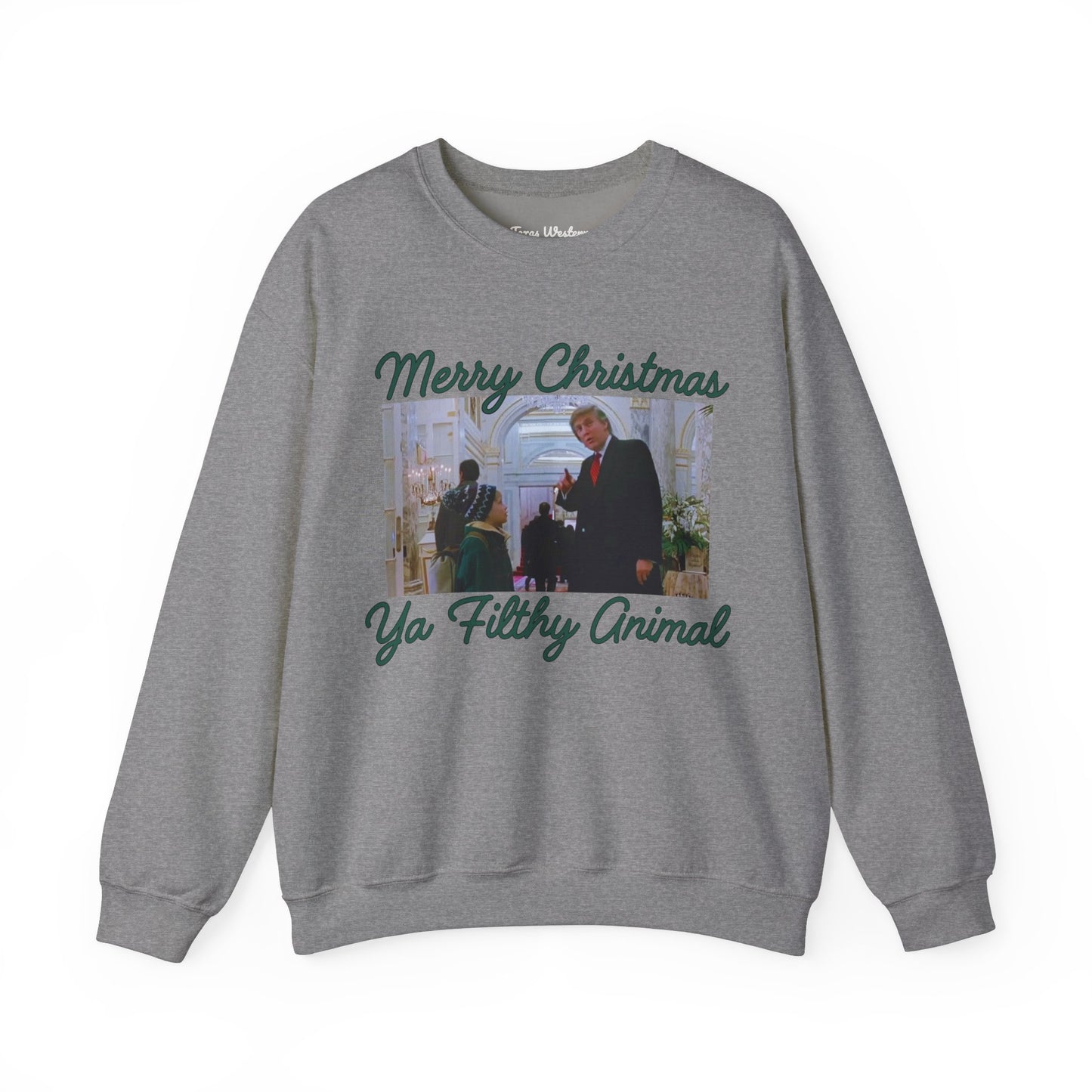 Merry Christmas Ya Filthy Animal Crewneck - Gildan