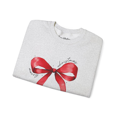 Merry Christmas Bow Crewneck - Gildan