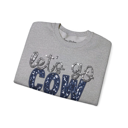 Let's Go Cowboys - Faux Sequins Crewneck - Gildan
