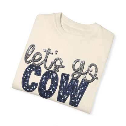 Let's Go Cowboys - Faux Sequin Tee - Comfort Colors