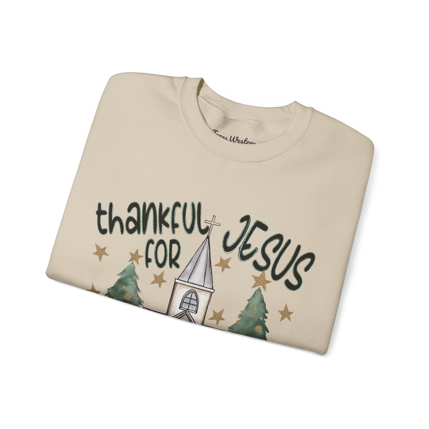 Thankful For Jesus Crewneck - Gildan