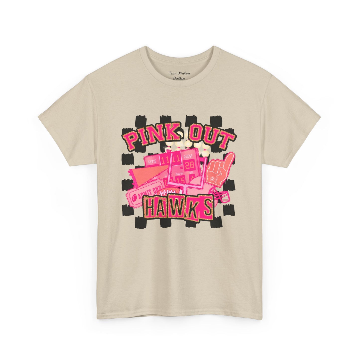 Pink Out Hawks Tee - Gildan
