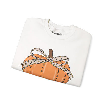Cheetah Bow Pumpkin Crewneck - Gildan