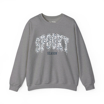 Spooky Season White Cheetah Crewneck - Gildan