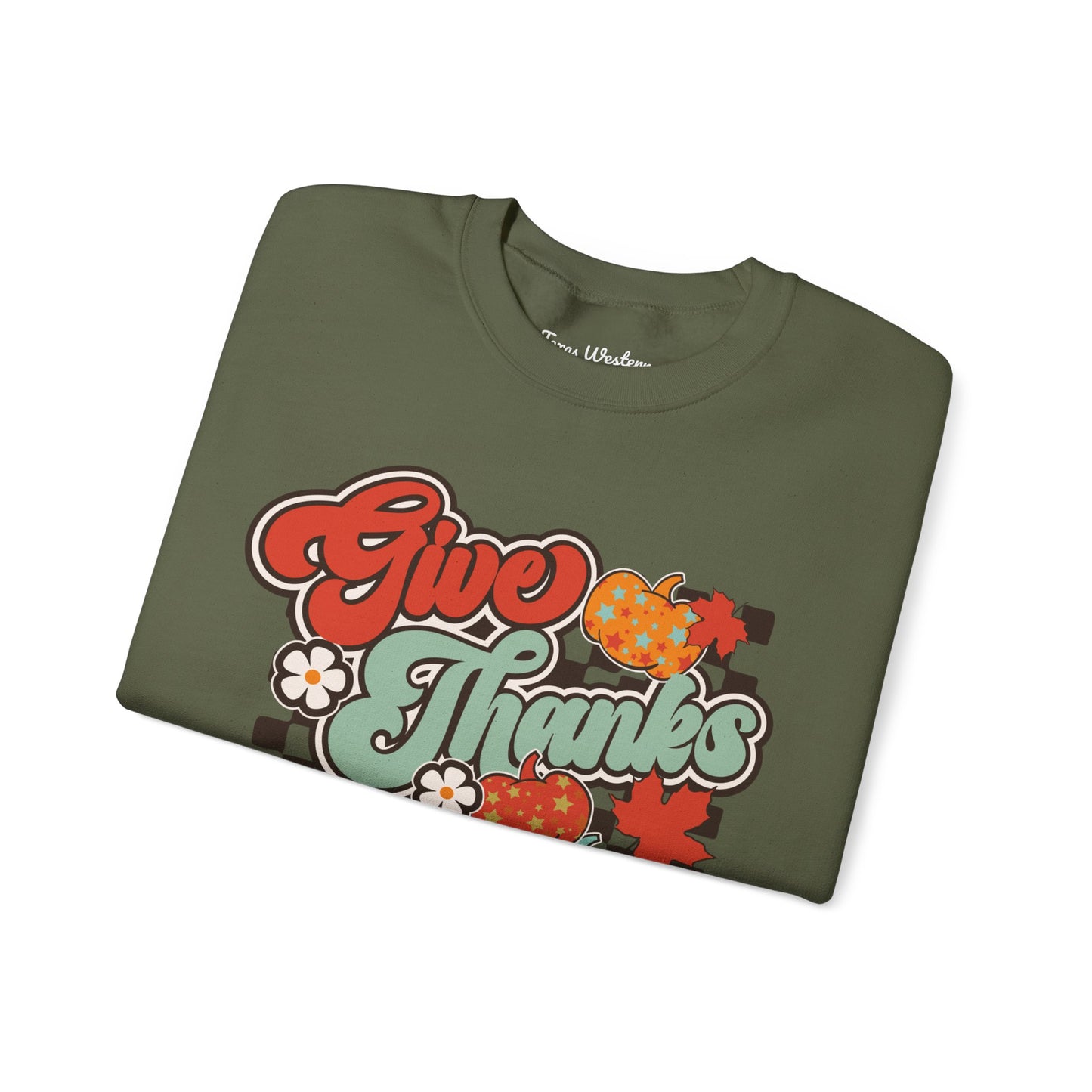 Give Thanks To The Lord - Red - Crewneck - Gildan
