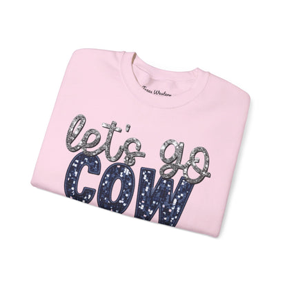 Let's Go Cowboys - Faux Sequins Crewneck - Gildan
