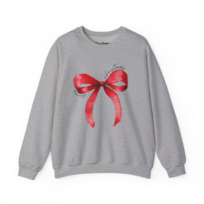 Merry Christmas Bow Crewneck - Gildan
