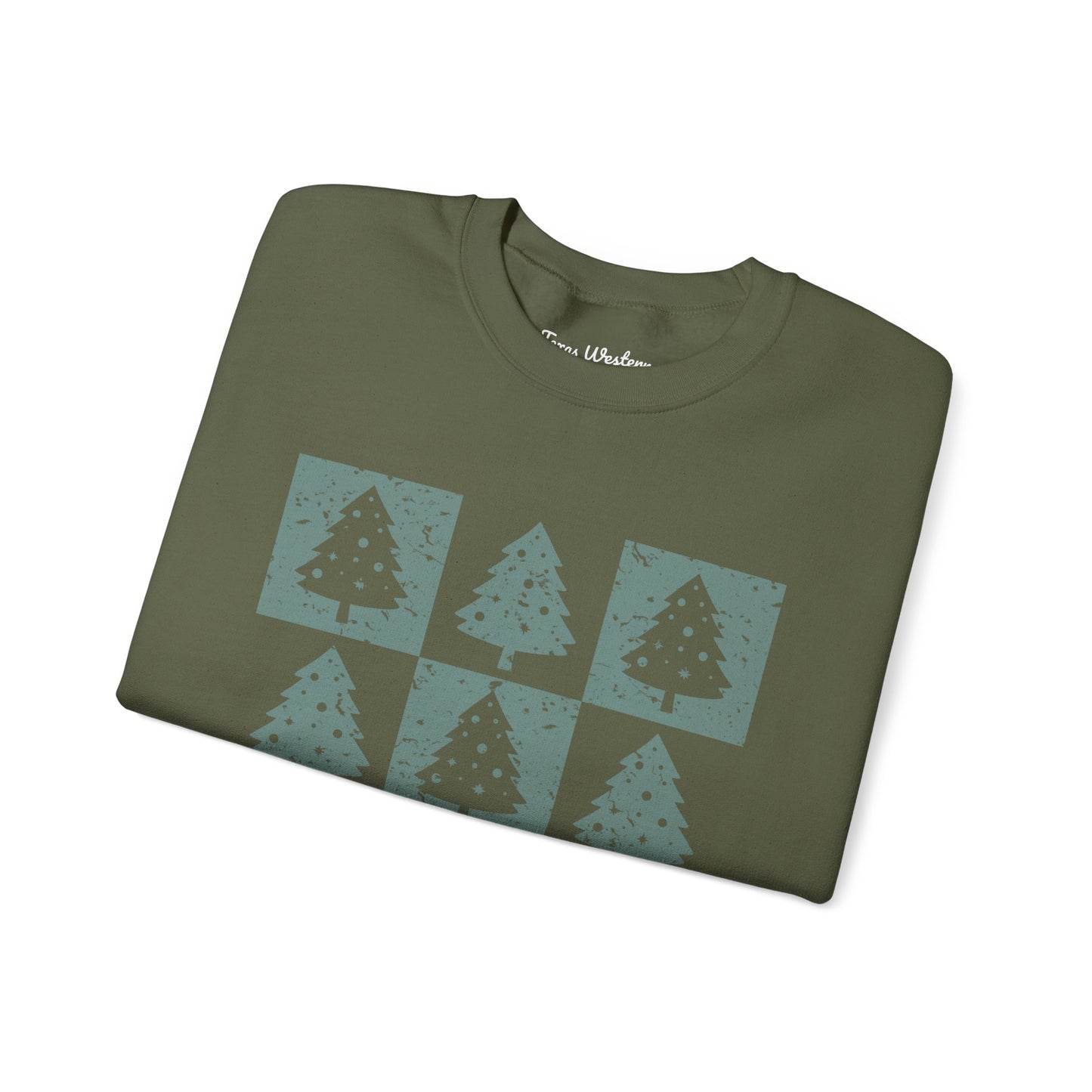 Checkered Christmas Tree Crewneck - Gildan