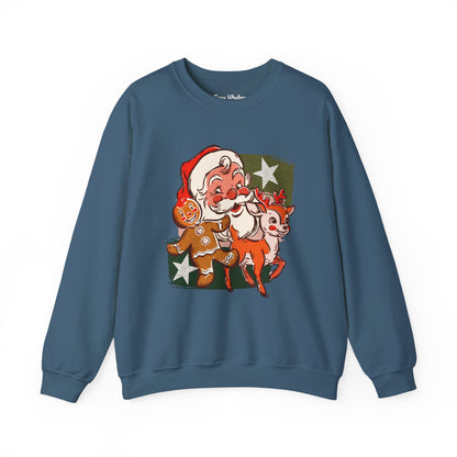 Vintage Christmas Collage Crewneck - Gildan